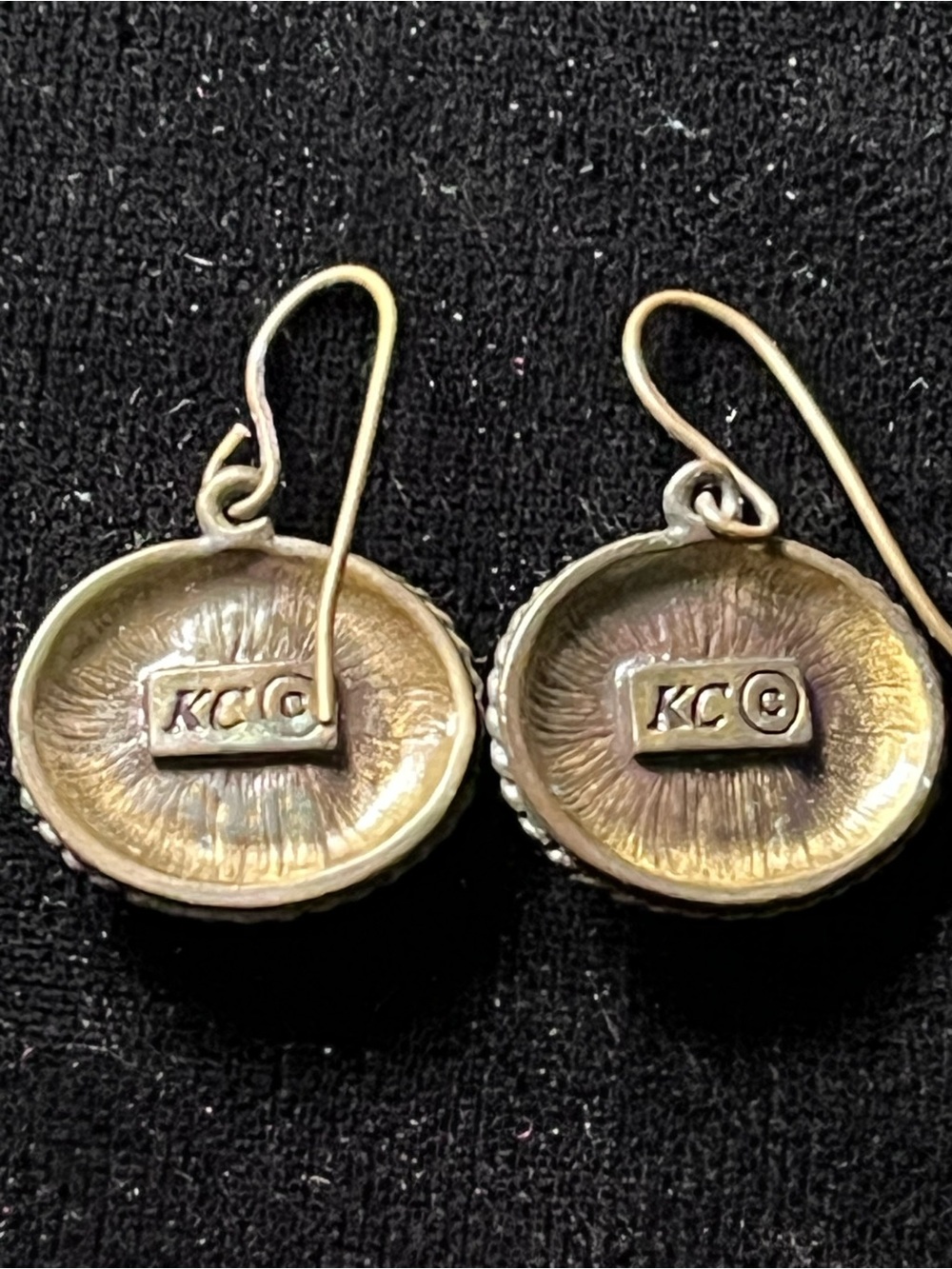 Kieselstein Cord KC Tiger Eye Bronze Medallion Dangle Earrings - Picture 5 of 5